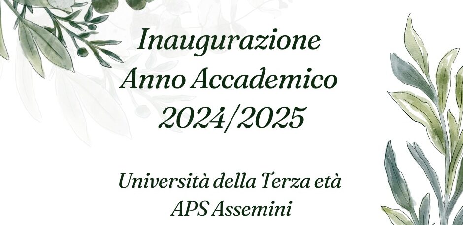 Università della terza età Assemini - Inaugurazione Anno Accademico 2024 2025